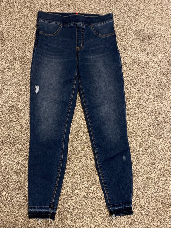 SPANX Denim - SPANX Dark Blue Jeggings with Subtle Distress